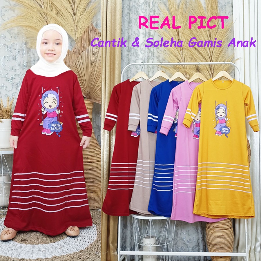 CANTIK &amp; SOLEHA GAMIS DRESS ANAK 2-12tahun GL FASHION