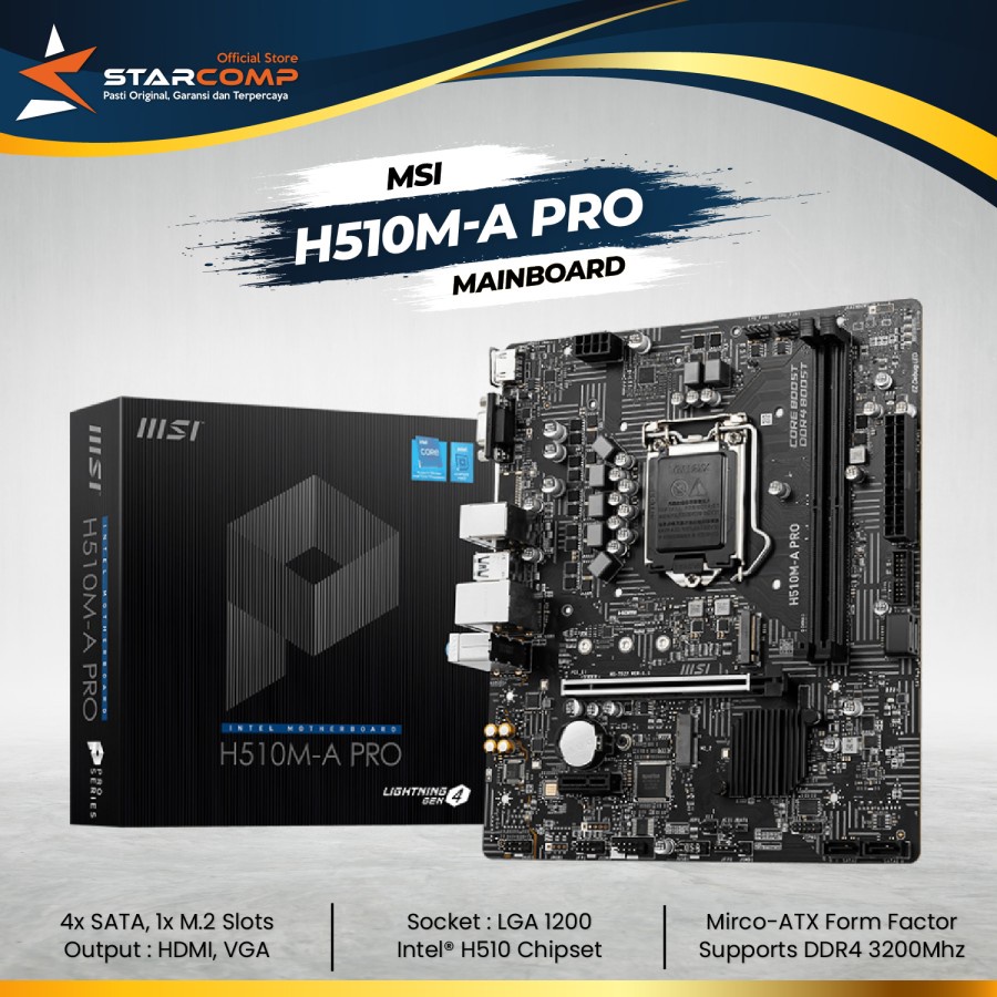 Jual Motherboard MSI H510M-A PRO DDR4 H510 LGA1200 | Shopee Indonesia