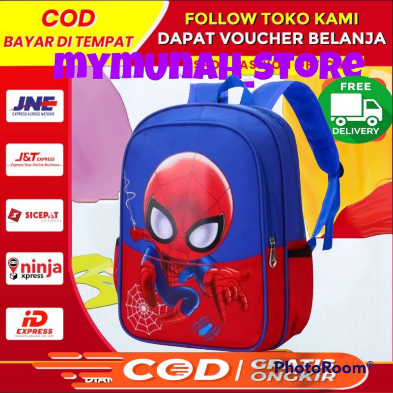 tas ransel sekolah anak TK dan SD karakter Spiderman Ultraman capten Amerika/murah lebay