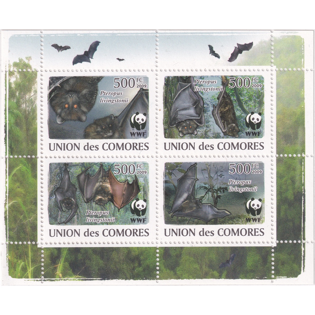 

Prangko Comoro Islands 2009 - World Wildlife Fund - Livingstone's Flying Fox