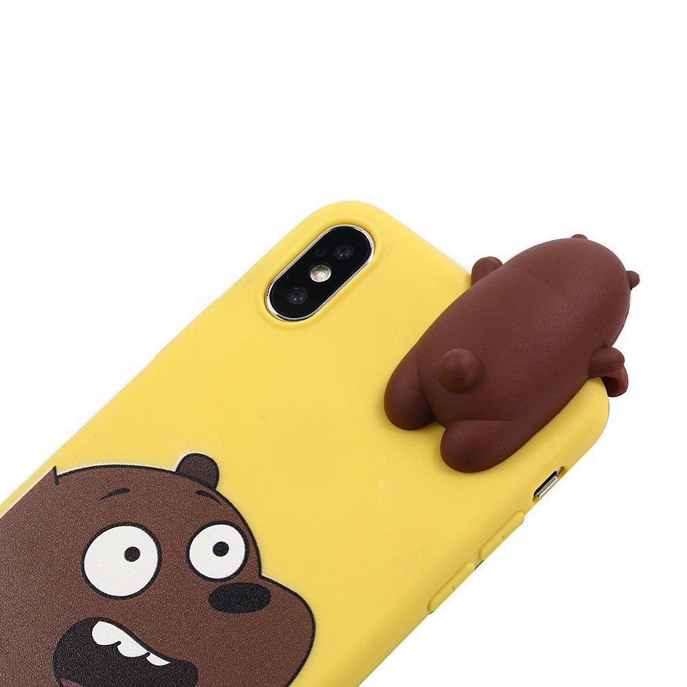 WE BARE BEARS DOLL 3D PEEP CASE For IPHONE 5 6/6S 7 8 plus X( GRIZZ, ICE BEAR , PANPAN )