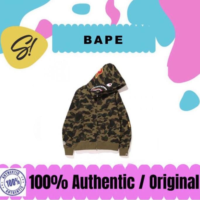 BAPE 1ST CAMO SHARK FUKL ZIP HOODIE GREEN BAPE AUTHENTIC - M