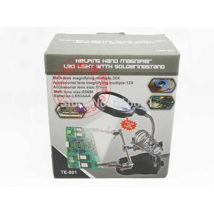 Alat Pegangan Solder Helping Hand dan Kaca Pembesar Import - Tempat Dudukan Solder Murah Original