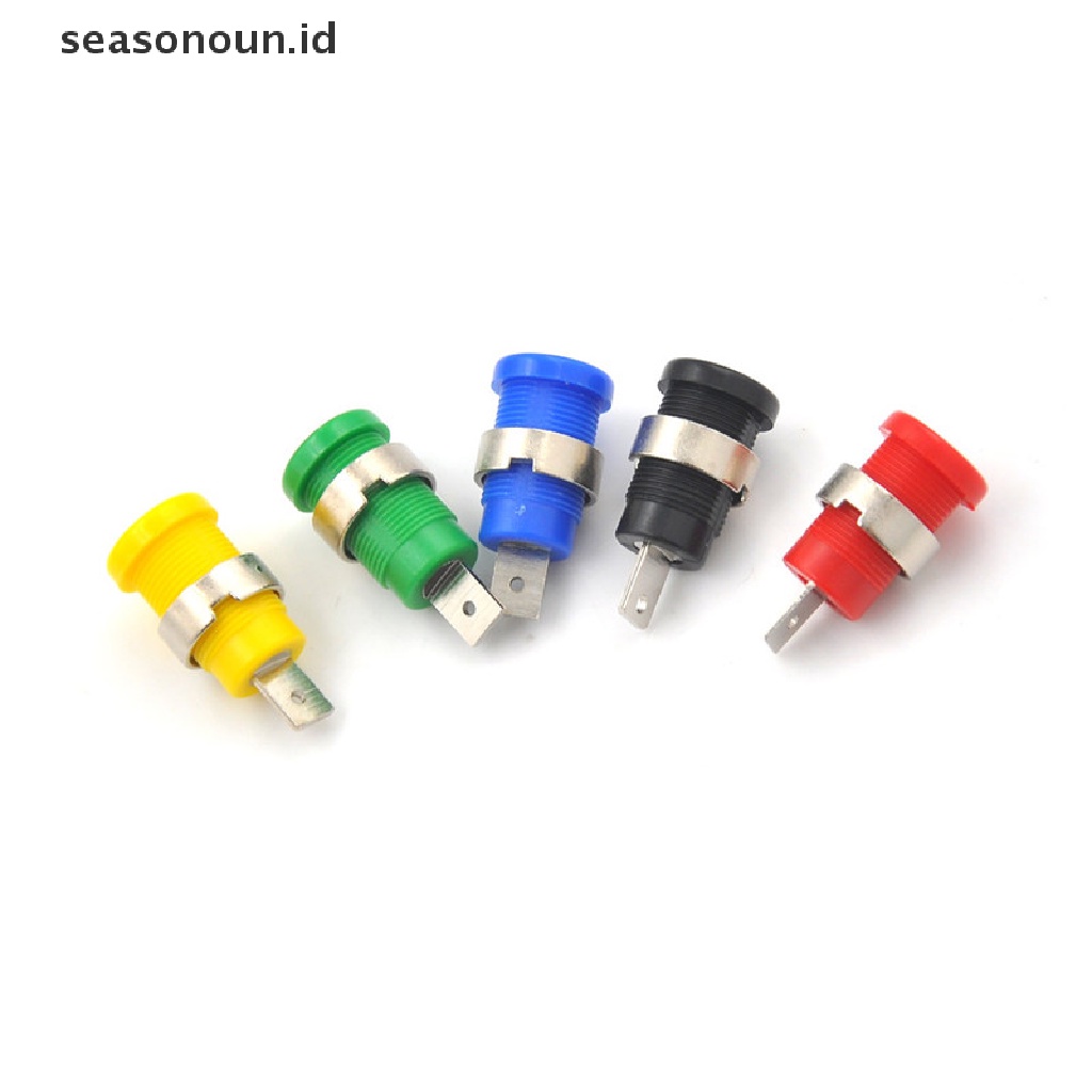 5 Pcs Jack Socket Konektor Kabel Female Banana Plugs 4mm 5 Warna