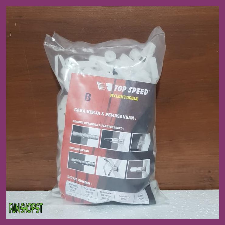 FISHER GYPSUM / FISHER KUPU-KUPU / RAM TOOGLE MERK TOP SPEED 100 PCS