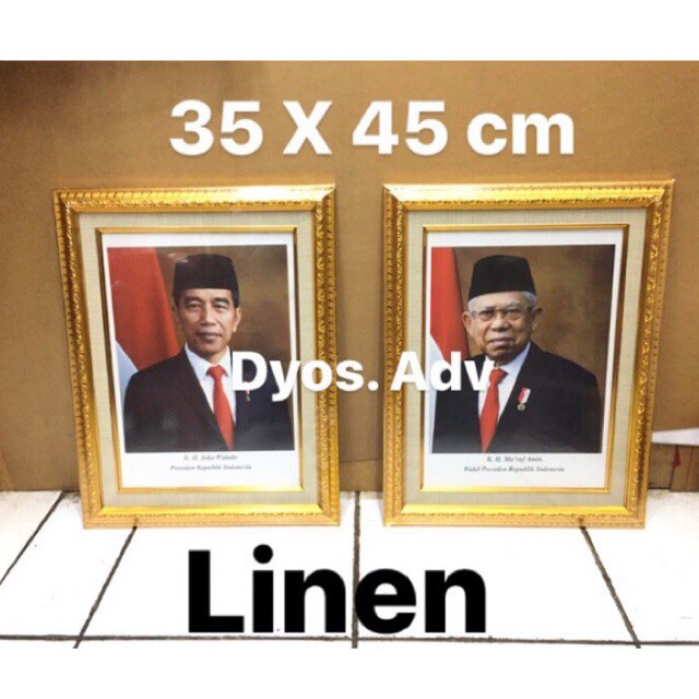 Bingkai frame presiden wakil bingkai presiden wakil motif linen 35x45cm