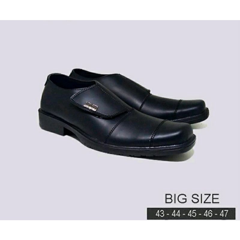 Pantofel Big size shoes 43-44-45-46-47 Oxford Pria Size JUMBO Hitam Sepatu Kerja Kantor PNS Size Besar Hitam, 47