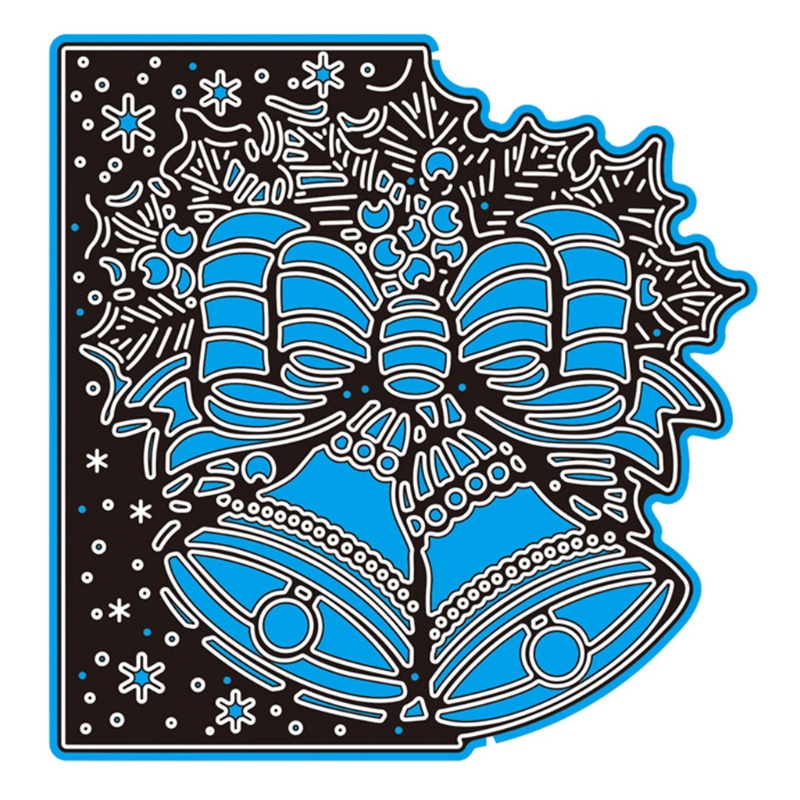 Cetakan Stensil Cutting Dies Motif Lonceng Natal Bahan Metal Untuk Scrapbook / Craft DIY