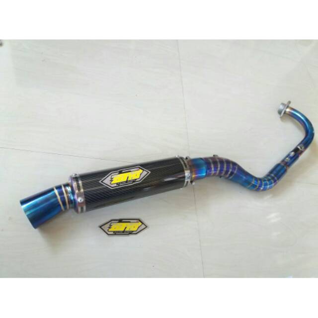 Knalpot racing matic leheran blue AT19 RACING SERIES