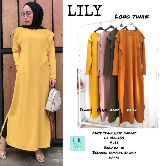 TUNIK FASHION WANITA MURAH STYLE KEREN / Atasan Wanita Longtunik Lily by Lucky