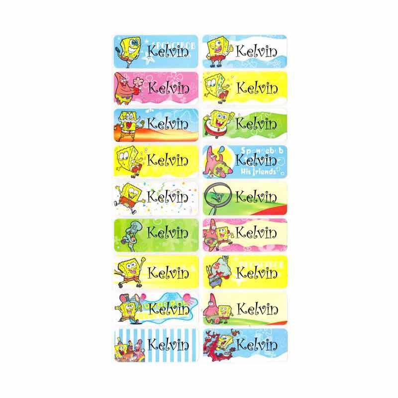 

Spongebob Label nama sticker label name waterproof