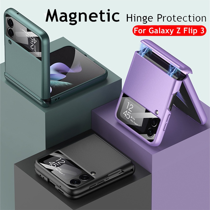 Casing Hard Case PC Matte Shockproof Dengan Engsel Magnetik Untuk Samsung Galaxy Z Flip 3