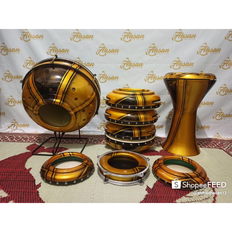 Satu sett alat hadroh/hadroh motif