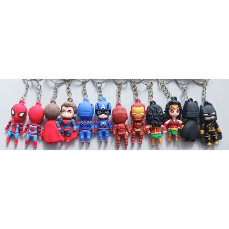 KeyChain Action Figure Spiderman Thor Hulk Captain America Iron Man Captain Wonder Woman Batman