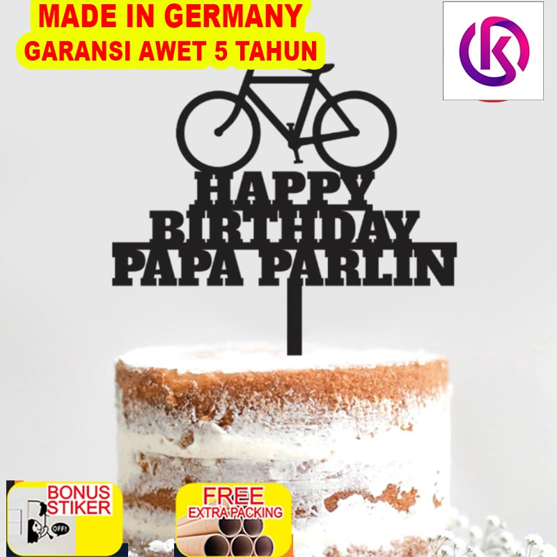 

Promo Custom Cake Topper Akrilik Sepeda Topper Custom Acrylic Topper Kue - 10cm