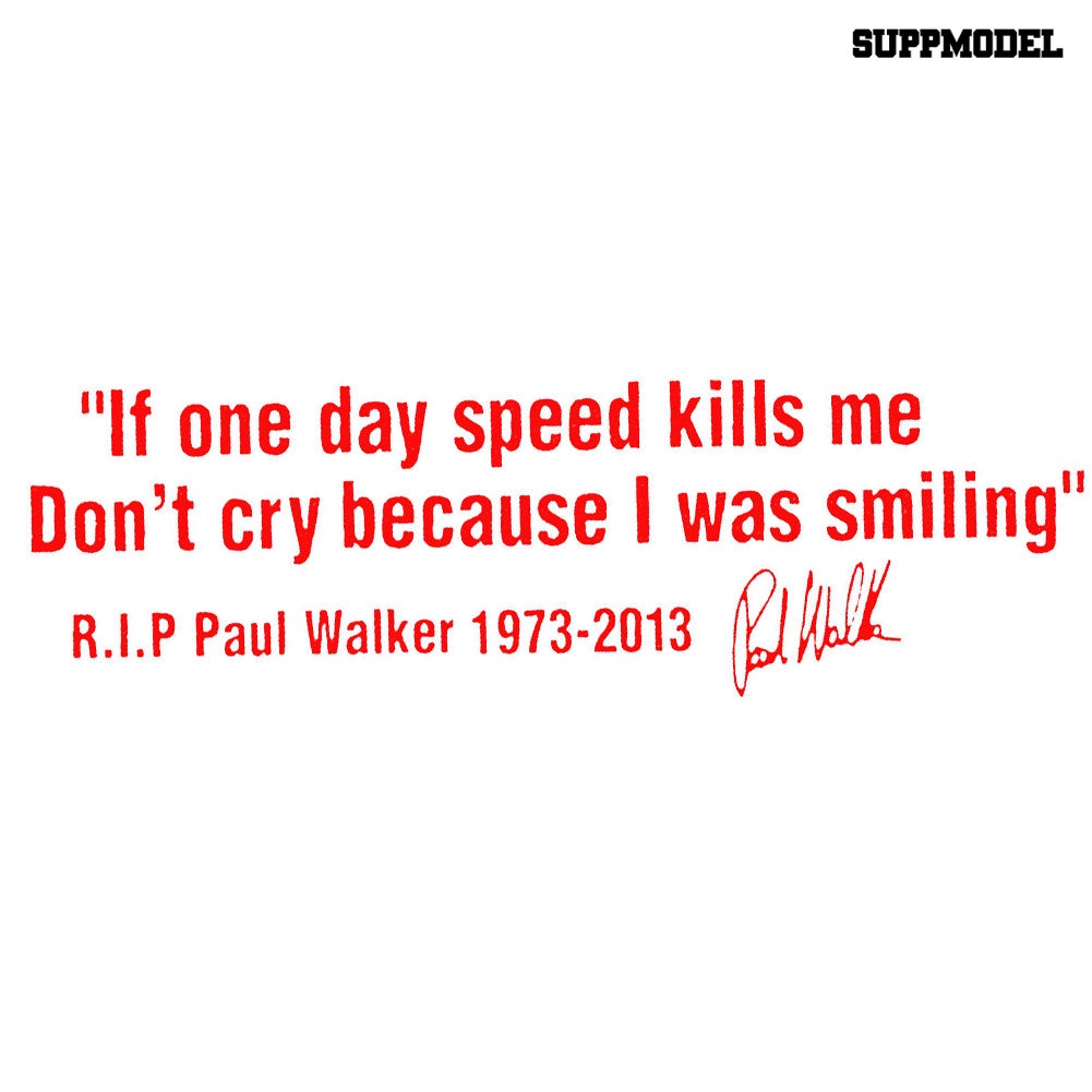 Stiker Reflektif Motif Tulisan Paul Walker Bahasa Inggris Untuk Bodykaca Mobil