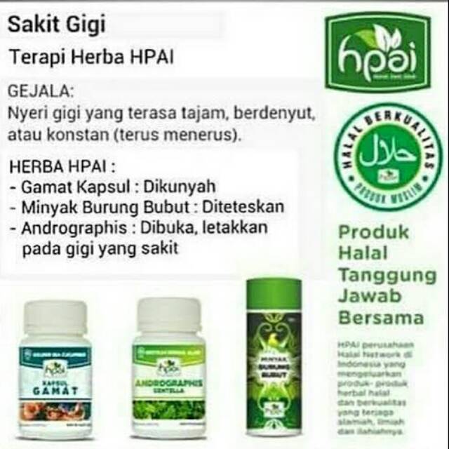 Obat Untuk Atasi Sakit Gigi Terapi Herba Hpai Untuk Sakit Gigi Shopee Indonesia