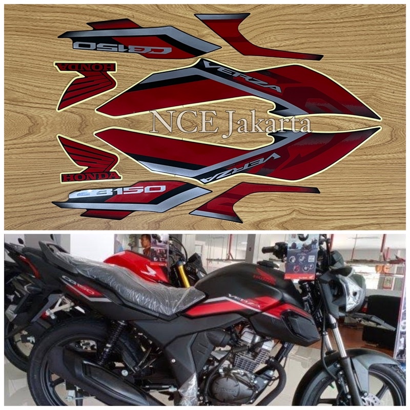 STIKER STRIPING MOTOR CB VERZA 2022 HITAM LIS MERAH ORIGINAL 3M