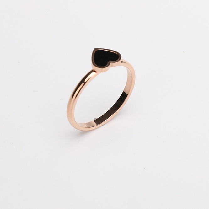 Cincin titanium hitam cincin wanita fashion ring korea rings