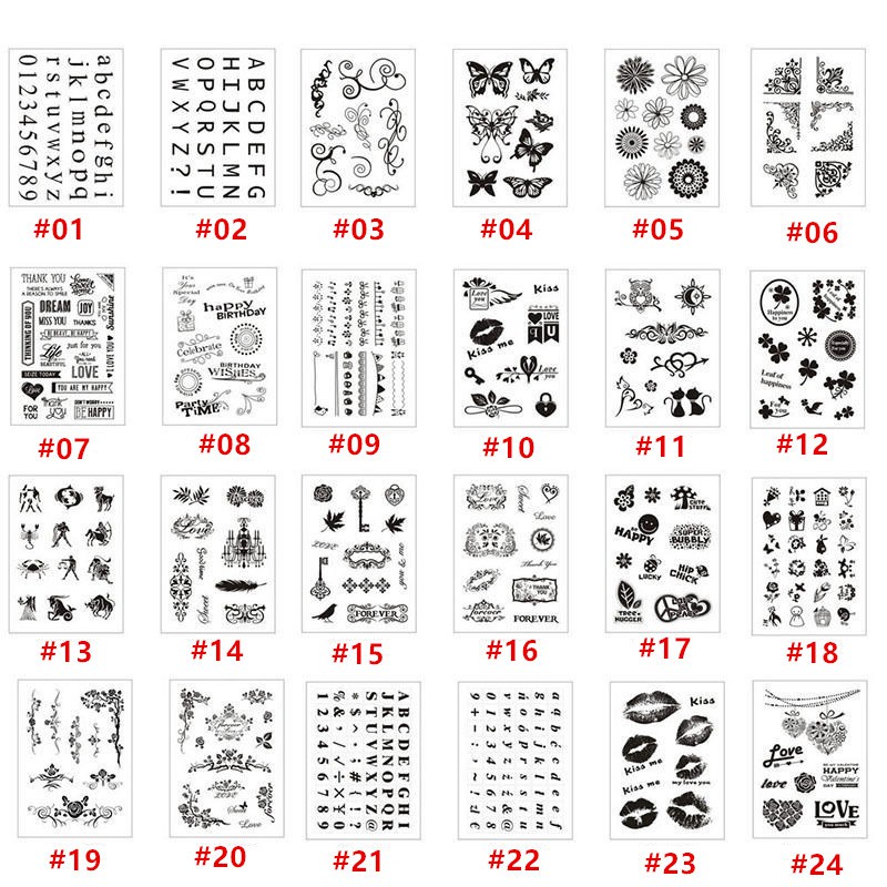 [Bayar Di Tempat]Stempel Silikon Transparan Bentuk Tulisan Stempel Alfabet untuk Scrapbook