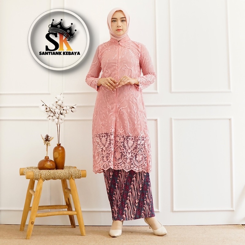 (BEST SELLER) Stelan Kebaya Tunik Busui Set Kebaya Wisuda Kebaya Modern Set Baju Kondangan Tunik Brokat Busui Terbaru