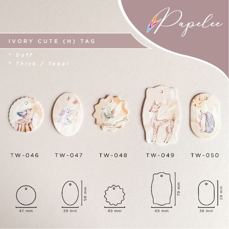 

Ivory Cute Tag tebal / Gift Tag / Hangtag / Tag Hampers