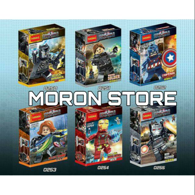 Decool Marvel Avengers Set 6 Ironman Captain America zblack Panther War machine Wonder woman