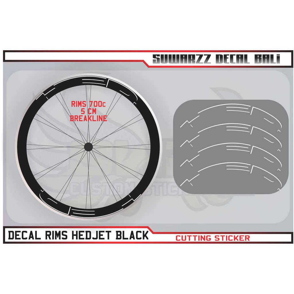 DECAL STIKER STICKER HED JET 700C 5CM BREAKLINE