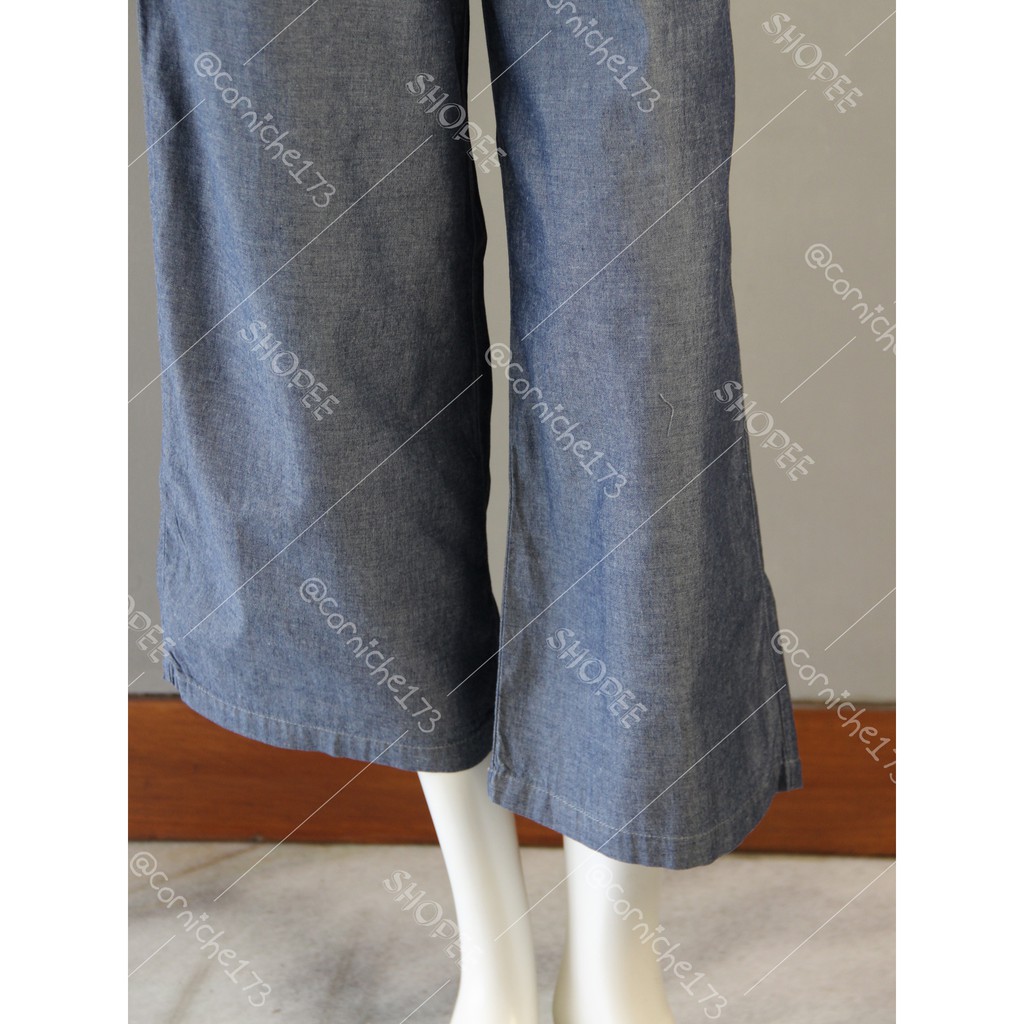 Corniche Chambray Wide Pants Blue - TO90226