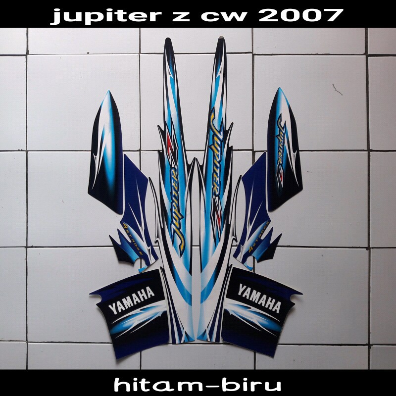 sticker body motor jupiter z cw 2007 hitam biru