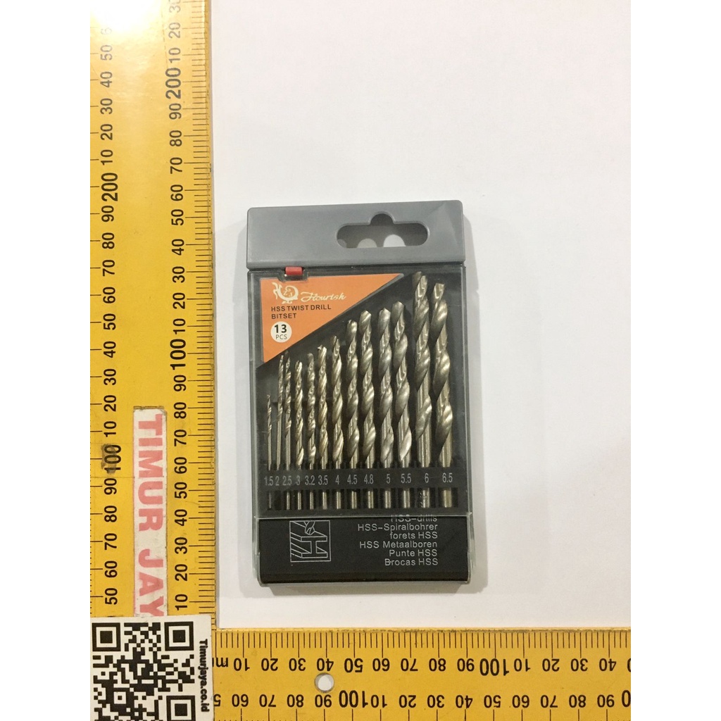 Mata Bor Besi Set 1.5 - 6.5 mm 13 Pcs Mata Bor HSS Twist Drill Bitset Mata Bor Besi Set 1.5 - 6.5 mm 13 Pcs Mata Bor HSS Twist Drill Bitset Termurah Berkualitas