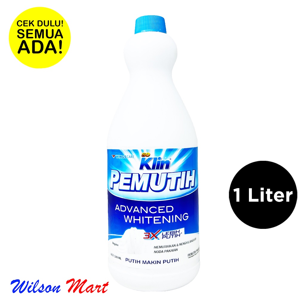 

SO KLIN PEMUTIH PAKAIAN REGULER 1000 ML 1 LITER BOTOL