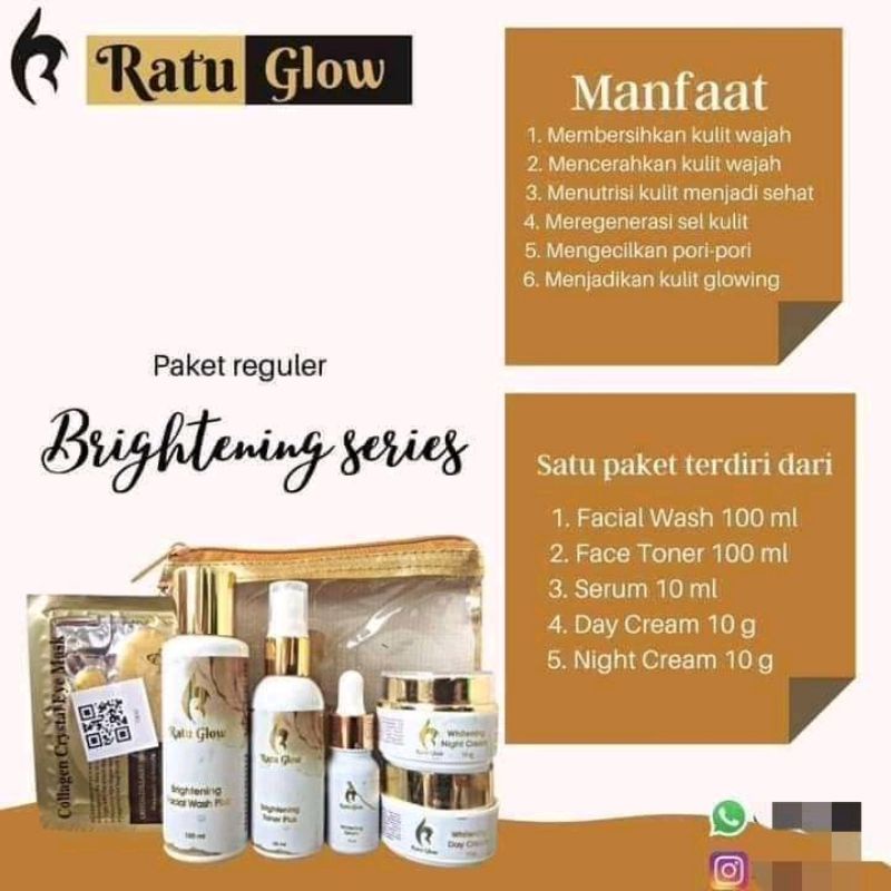 skincare ratu glow series whitening untuk memutihkan menghilangkan flek aman busui bumil