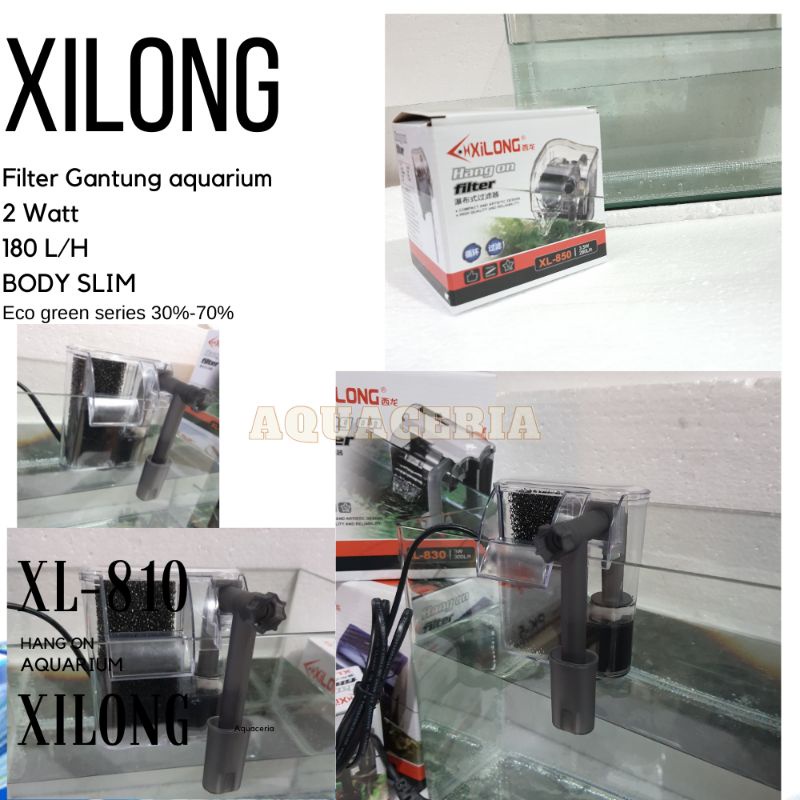 Filter gantung body Slim Aquarium XILONG XL 810 Hang on filter Aquarium Body slim