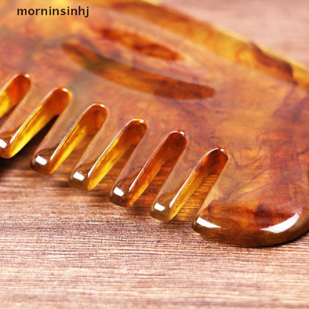 Mor Alat Pijat Gua Sha Bahan Resin Warna Amber Untuk Kesehatan