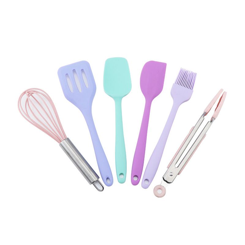 6pcs utensil set spatula rainbow pastel color / whisk turner set