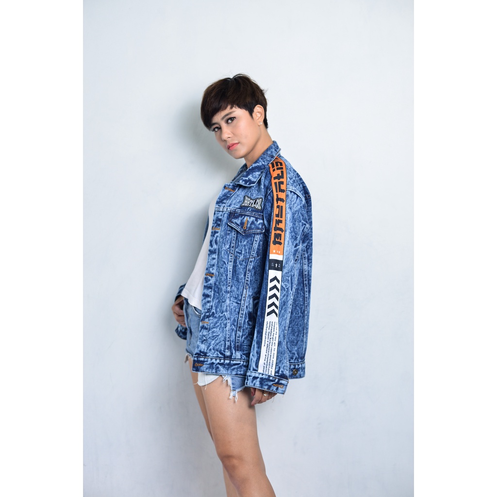 Zilong Brutalist zb081 - Jaket Denim Wanita Printing Sablon Polos Korea Premium Quality Bioblitz Jac