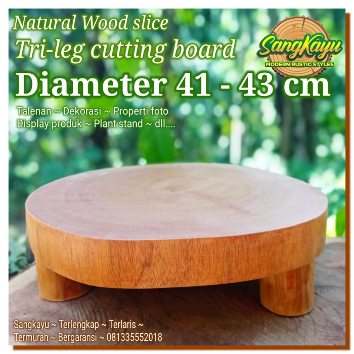 Talenan kayu talenan kaki tiga 41-43 cm display produk properti foto