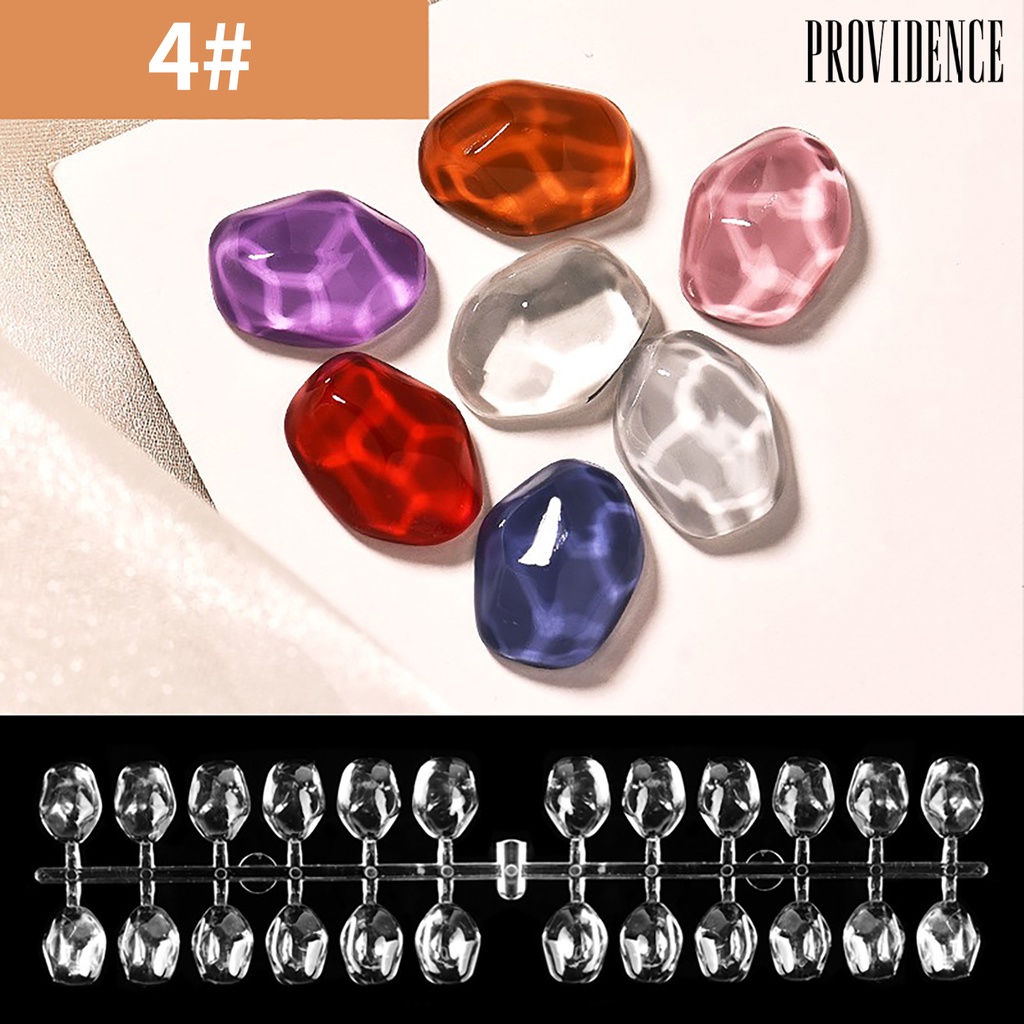 Providence 24pcs / Set Stik Display Kuku Palsu Transparan Aneka Bentuk Untuk Latihan Nail Art / Manicure