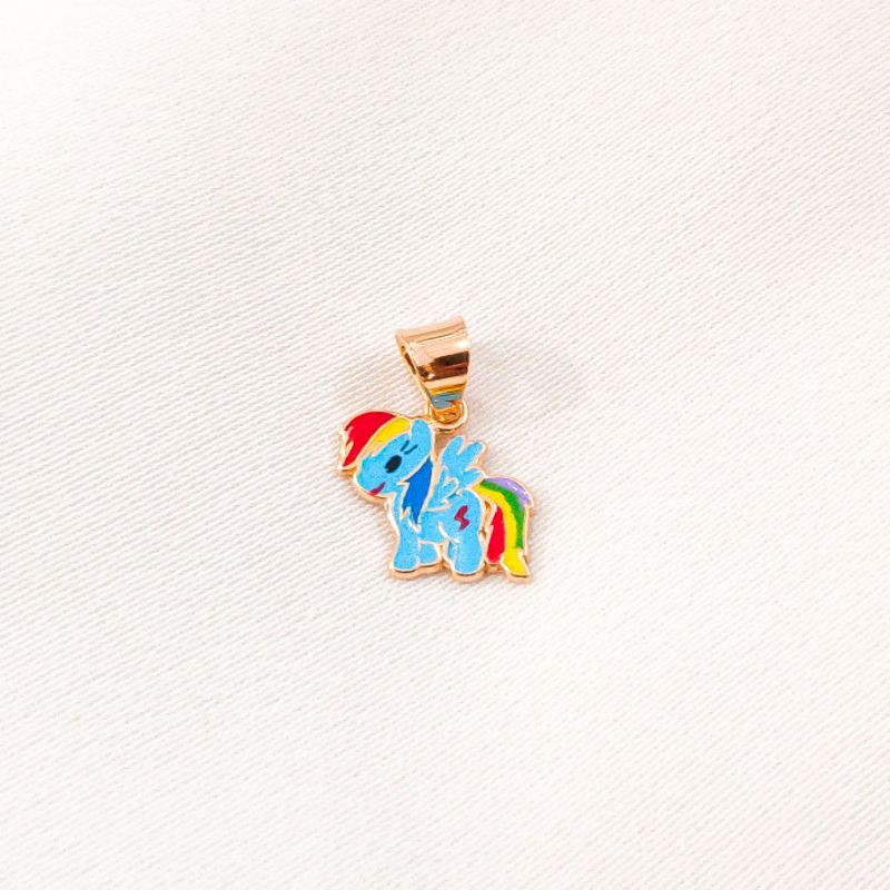 liontin anak unicorn emas  hadiah ulang tahun anak liontin little pony