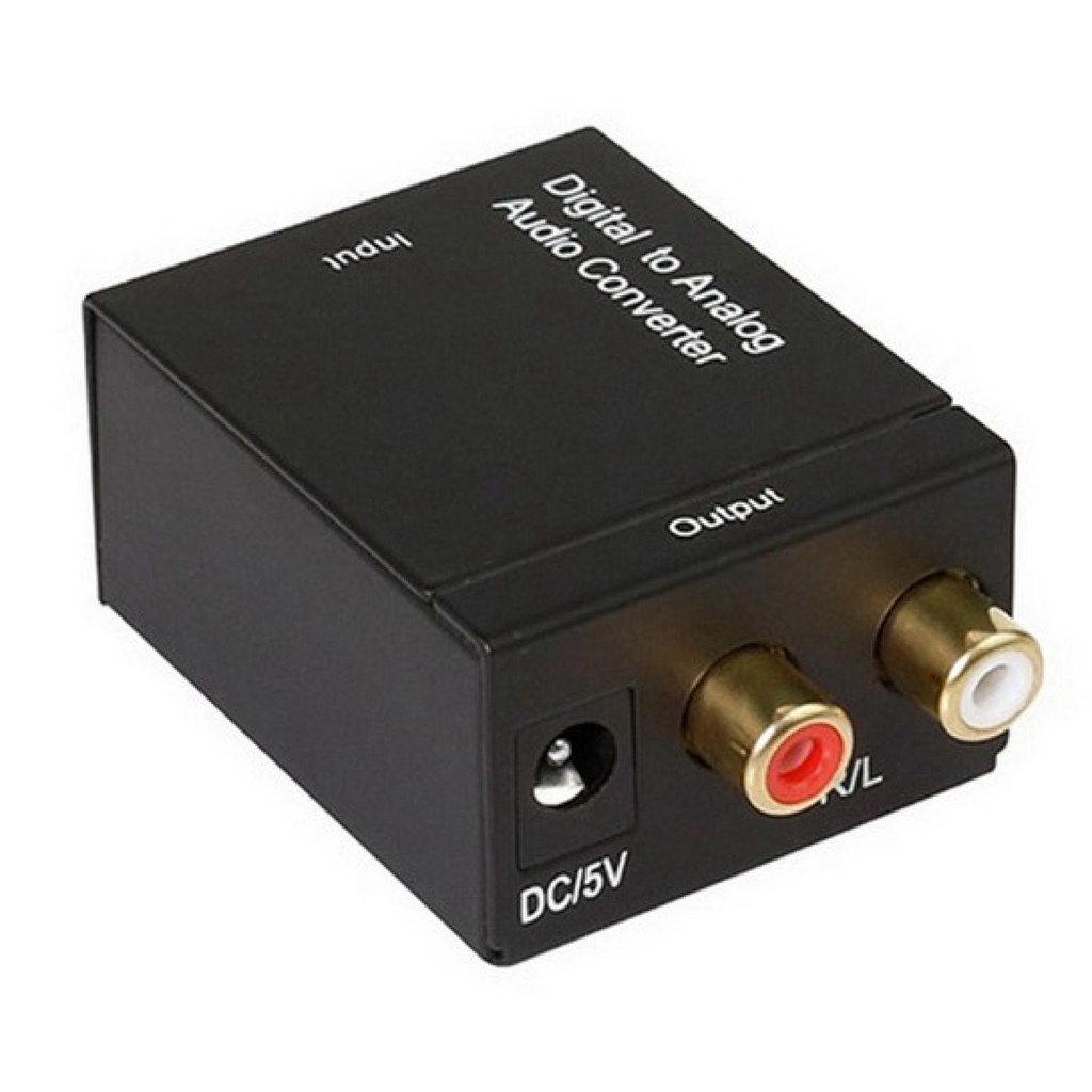 Konverter DAC Coaxial & Toslink ke RCA Portabel Kabel Optik Mengubah Audio Digital Menjadi Analog