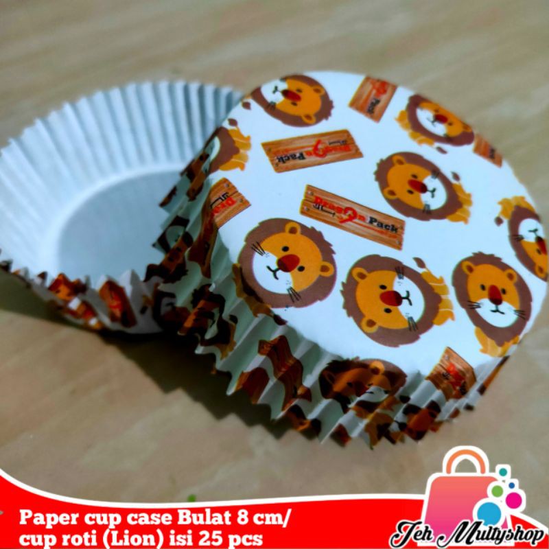 Jual Paper cup case Bulat 8 cm/cup roti (Lion) isi 25 pcs | Shopee ...