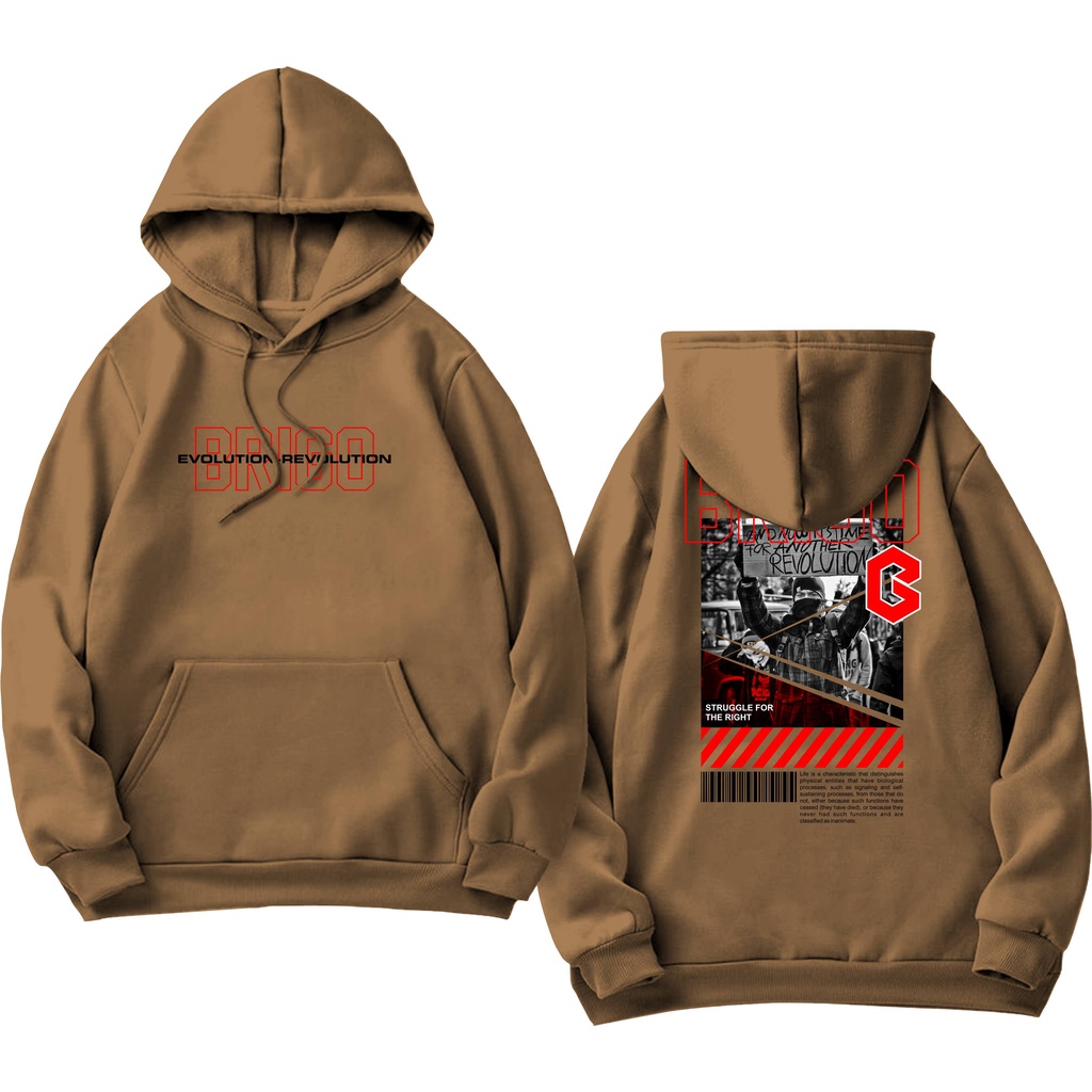 BRIGO Jumper Hoodie EVOLUTION REVOLUTION   II Sweater Hoodie BRIGO Sablon DTF Fleece Cotton II SIZE M-XXL (Pria &amp; Wanita) Free stiker&amp;Gantungan Kunci