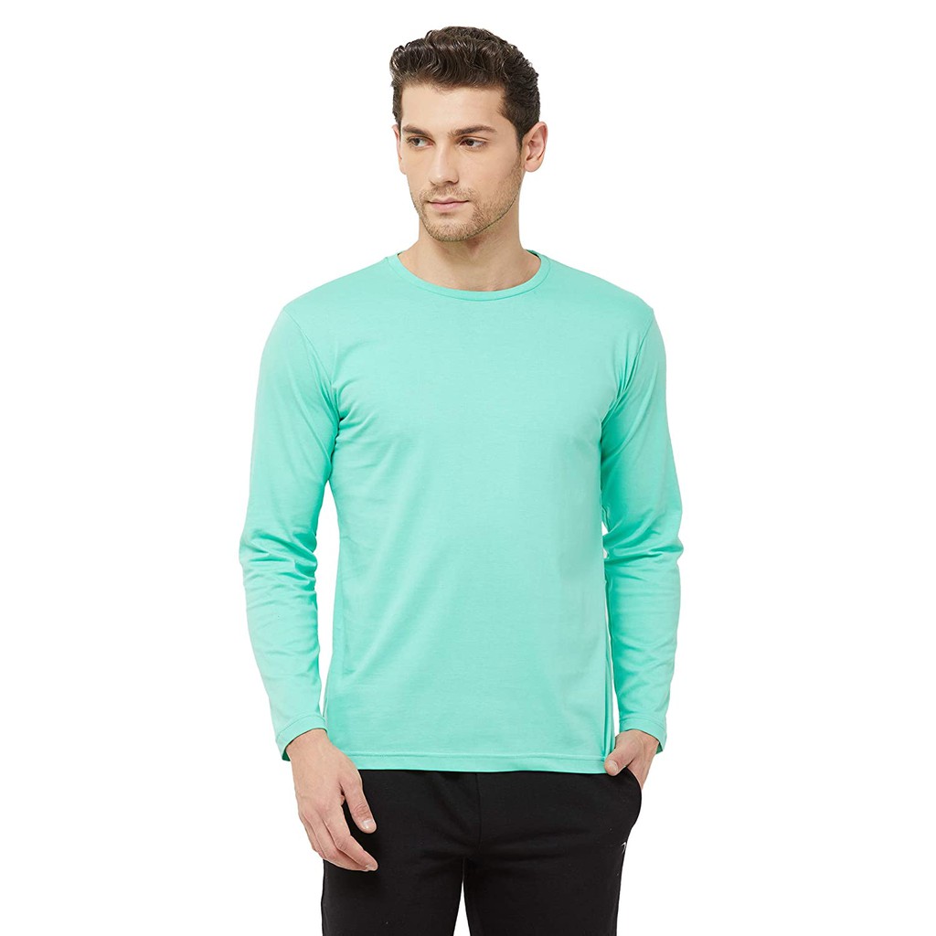 HIJAU MINT LENGAN PANJANG LONG SLEEVE KAOS POLOS KATUN COMBED 30s PRIA & WANITA  - PLS