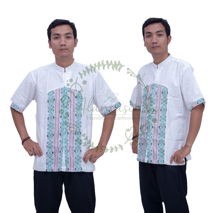 baju koko motif lengan pendek kode 2 R.23