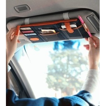 Sun Visor Car Organizer Tempat Kartu Pen Handphone Mobil Doky