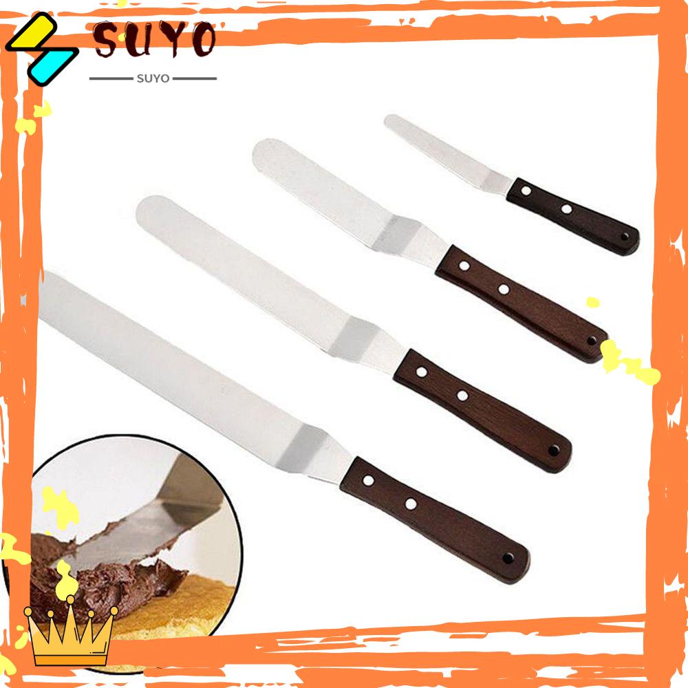 Suyo Spatula Penghalus Icing Frosting Kue Ukuran 4 / 6 / 8 / 10 Inch Untuk Dekorasi Dapur