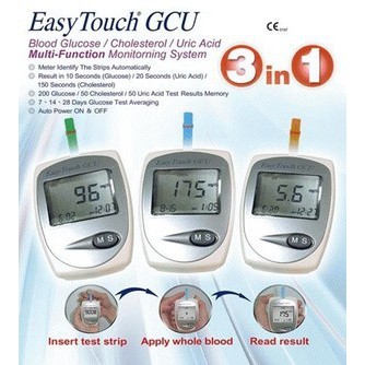 Alat Tes Gula Darah / Kolestrol / Asam Urat GCU Easy touch 3in1