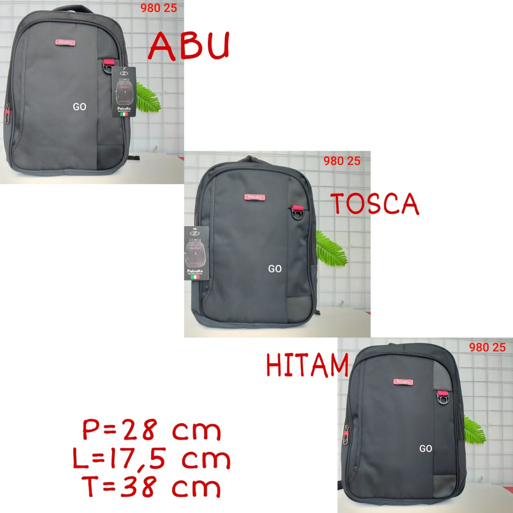 gos PALO ALTO Backpack Super Tas Sekolah Tas Kuliah Tas Ransel Laptop dengan Raincover