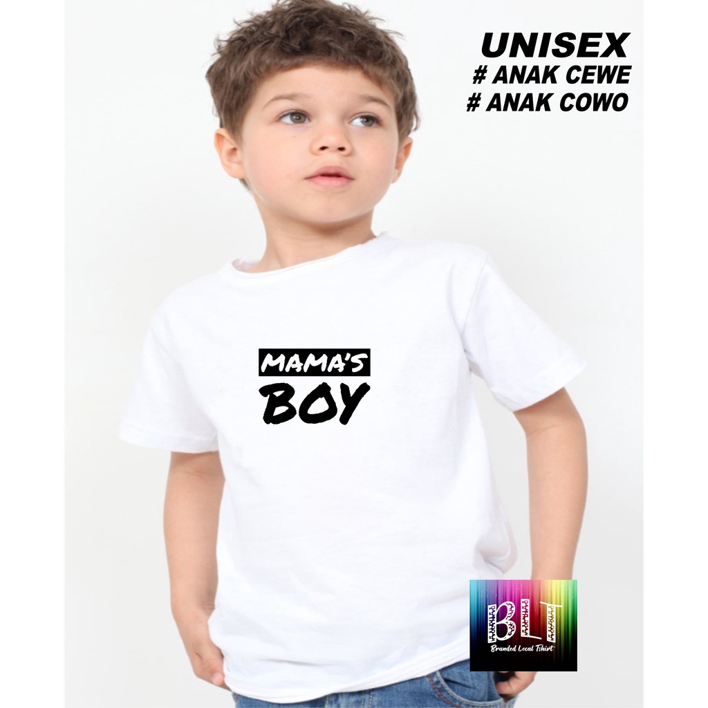 Promo Kaos  Anak Mama&quot;s boy Anak Anak  Lengan Pendek Combed 30S Atasan Anak2 cowok cewek Kaos Murah kaos anak kartun kaos anak anime kaos anak murah kaos anak hits kaos viral